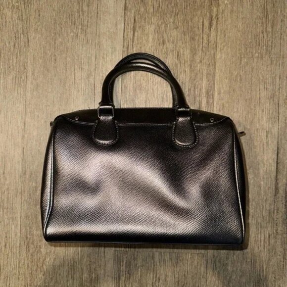 Like New Coach Mini Bennett Silver Metallic Leather Shoulder Bag Purse - Picture 4 of 14